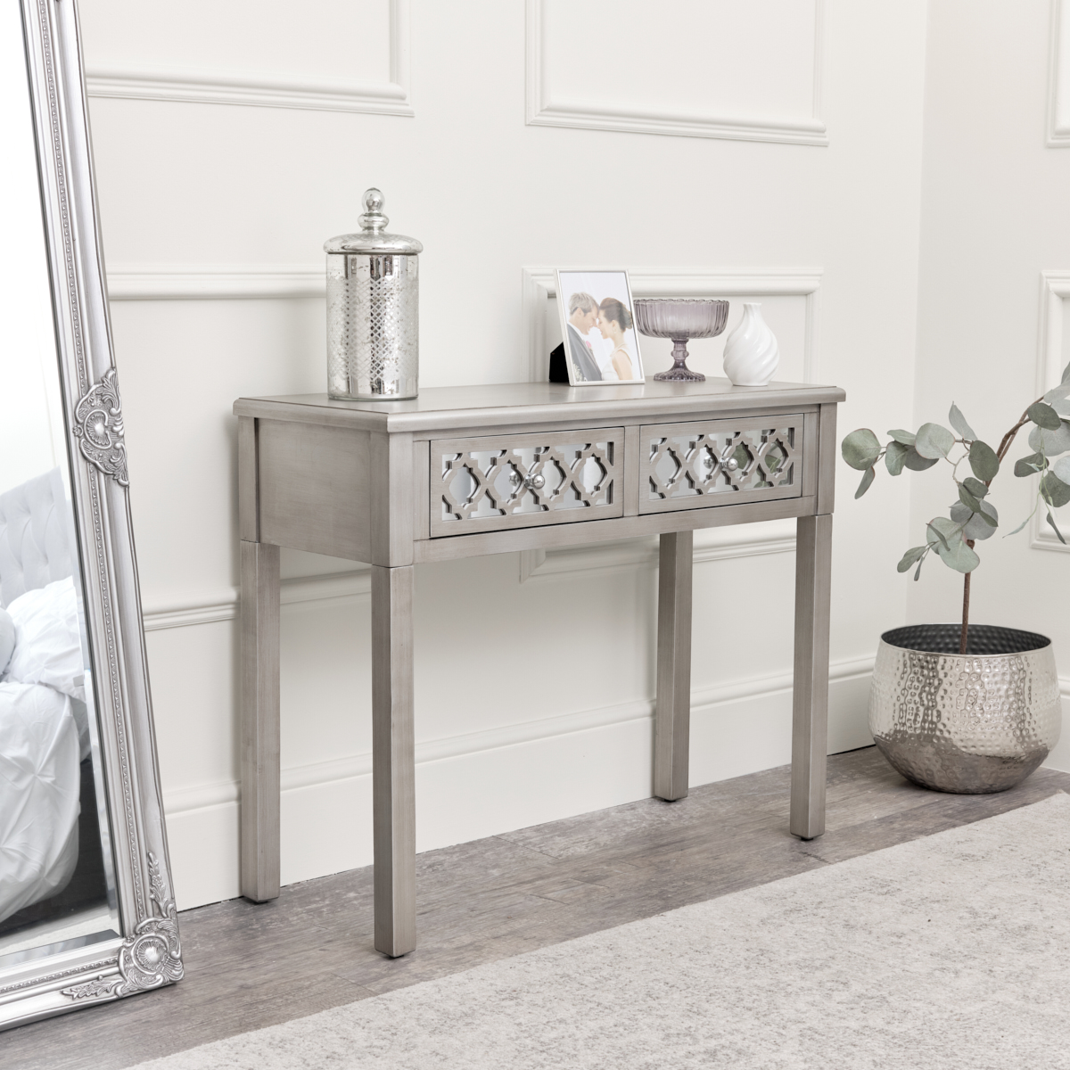 Mirrored console deals table the range